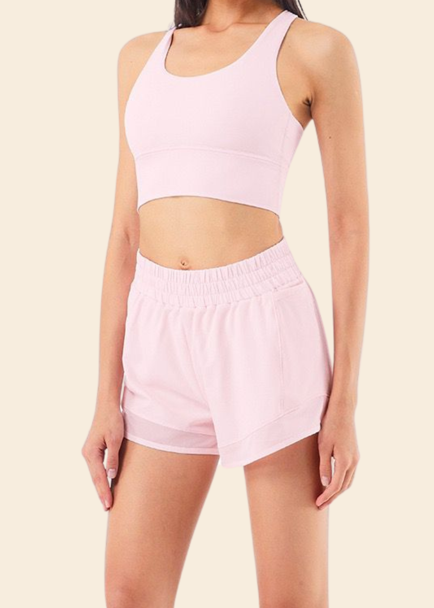 RUN SHORTS IN PEONY