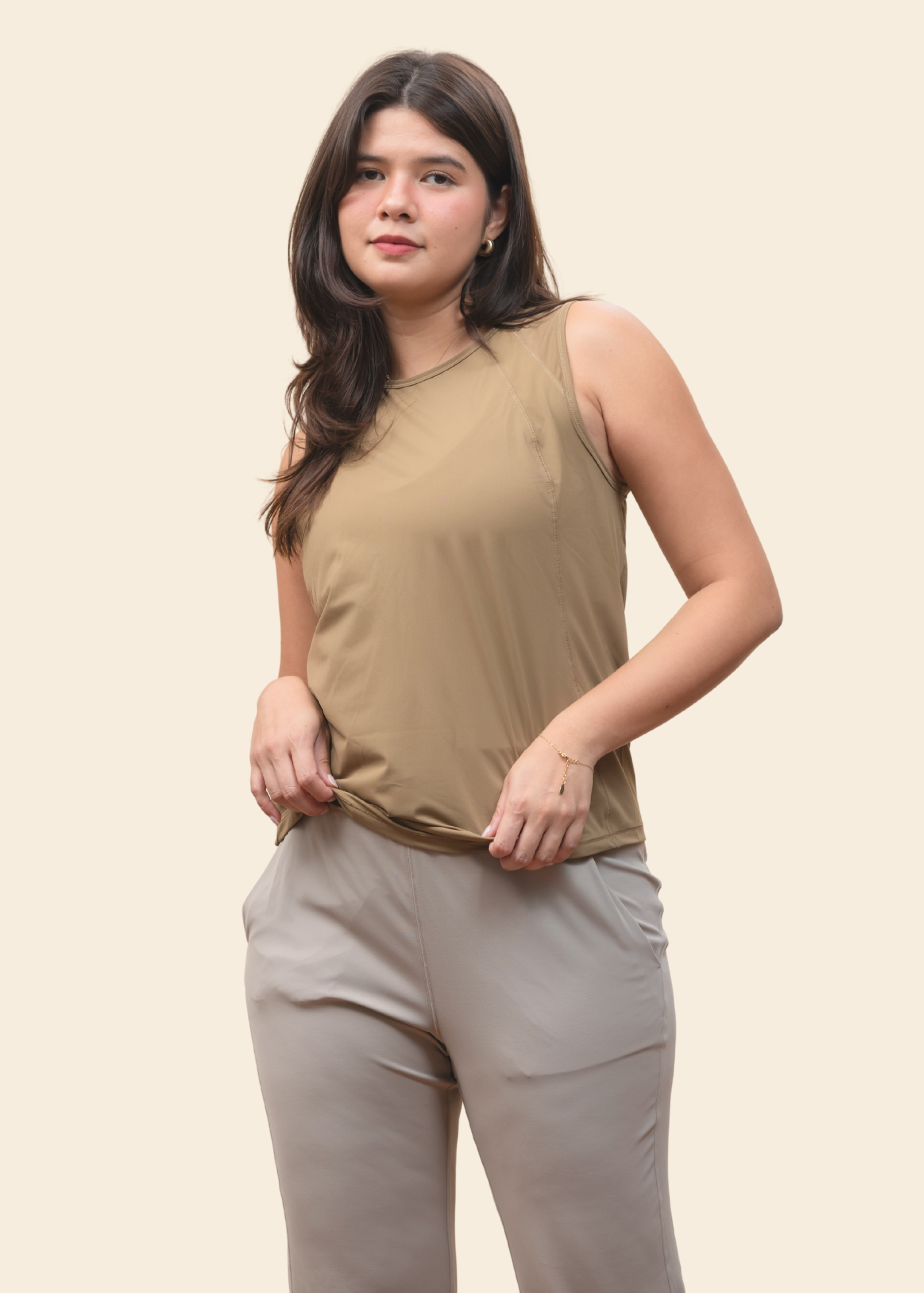 TRAIN TANK IN CARAMEL