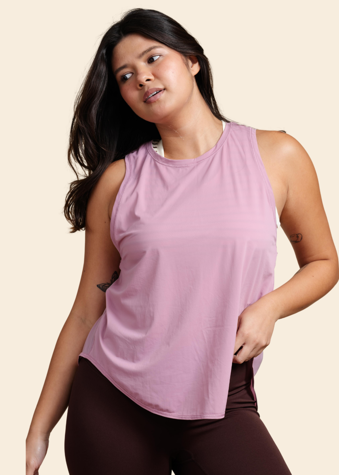 MUSCLE TANK IN BALLET PINK