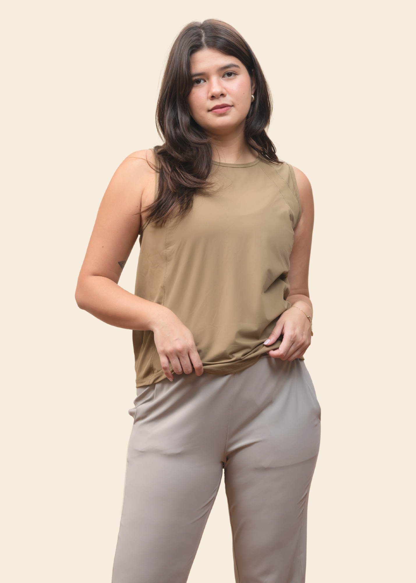 TRAIN TANK IN CARAMEL