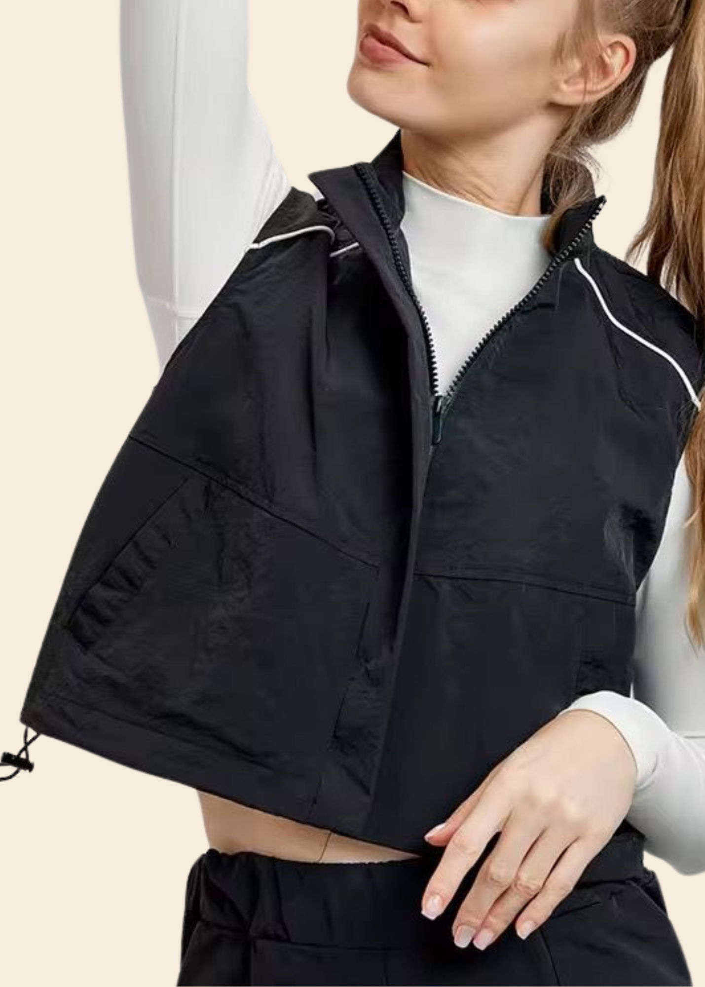 TRACK VEST IN BLACK