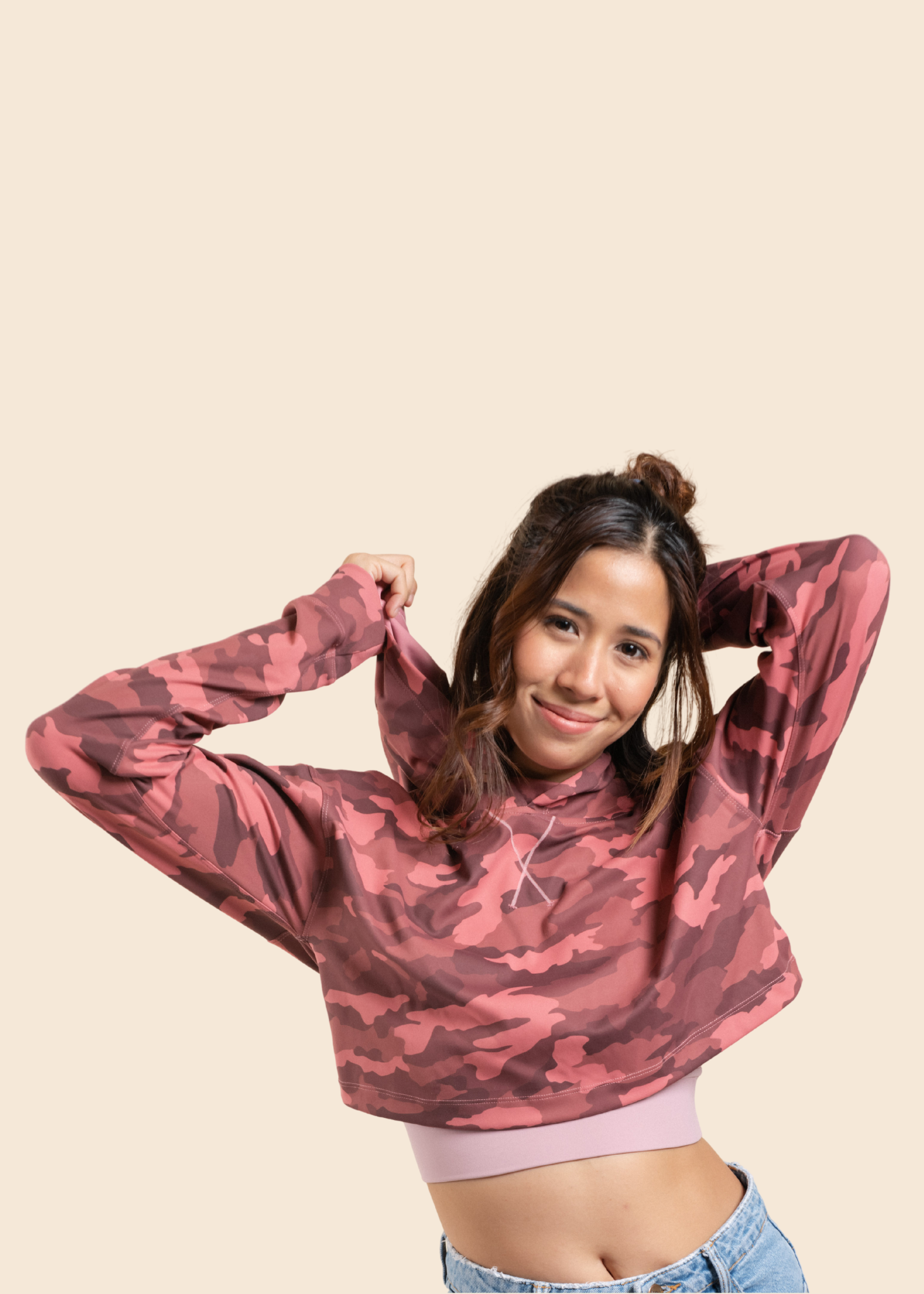 Camo crop top clearance hoodie