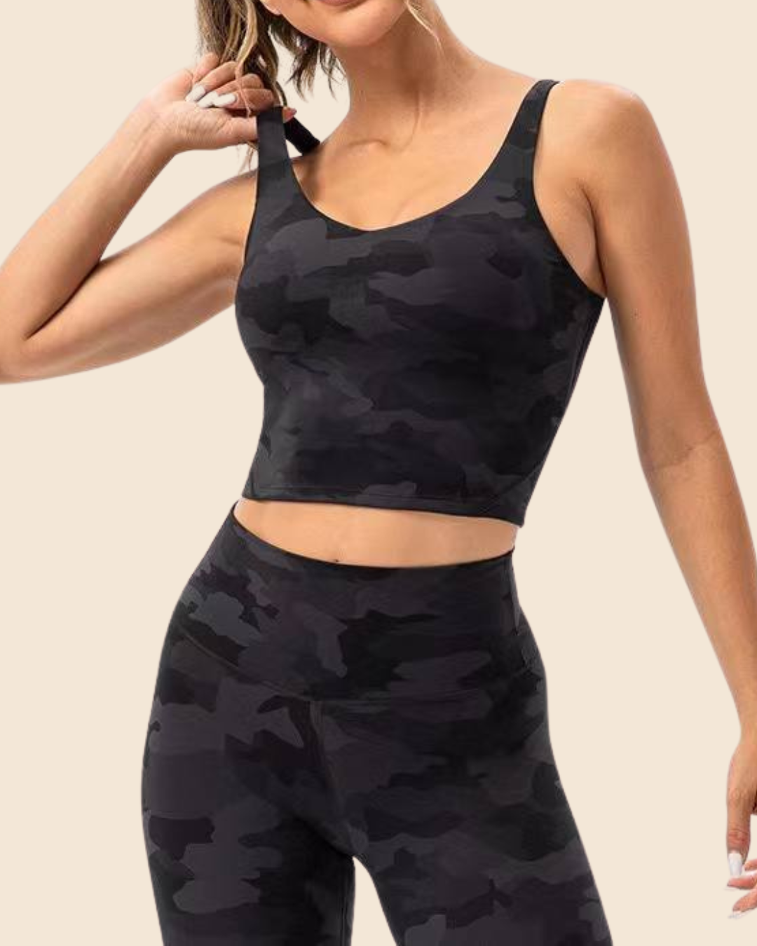 OFF DUTY BRA IN BLACK CAMO