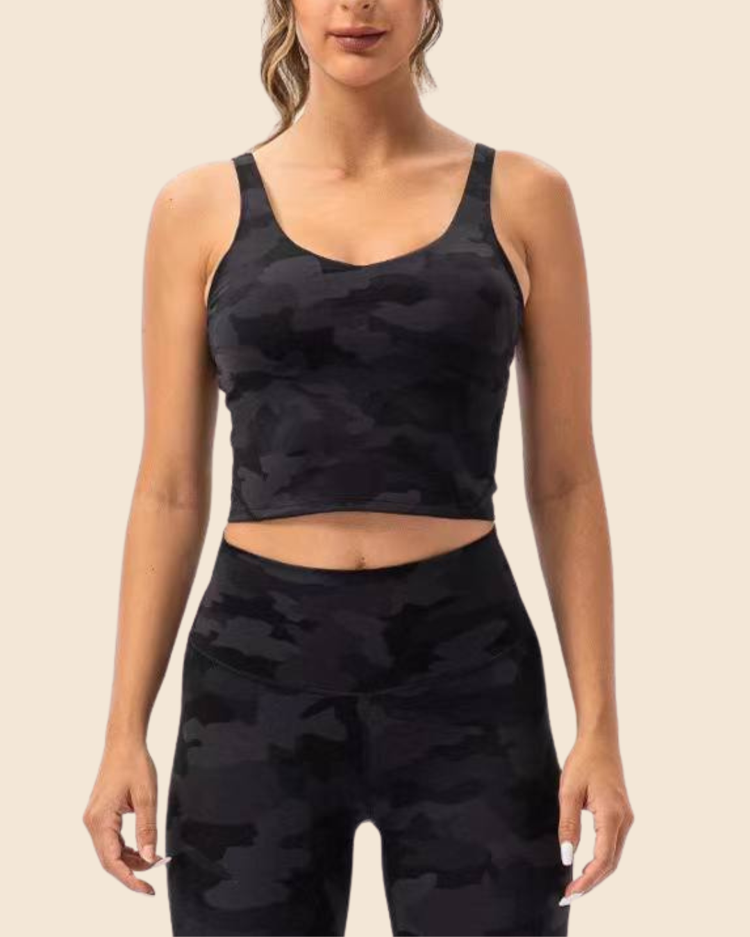 OFF DUTY BRA IN BLACK CAMO