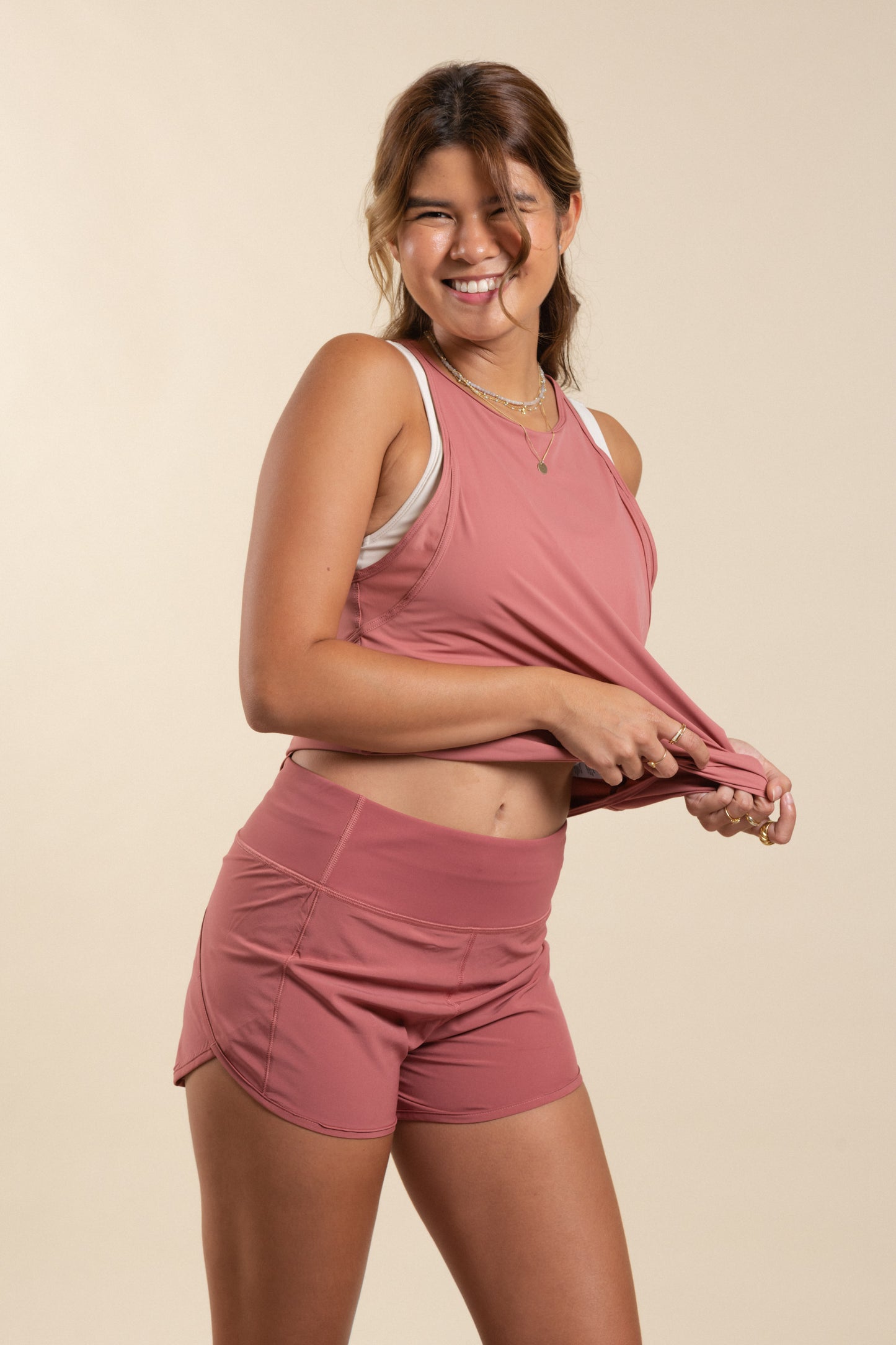 COOLDOWN SHORTS IN DUSTY ROSE