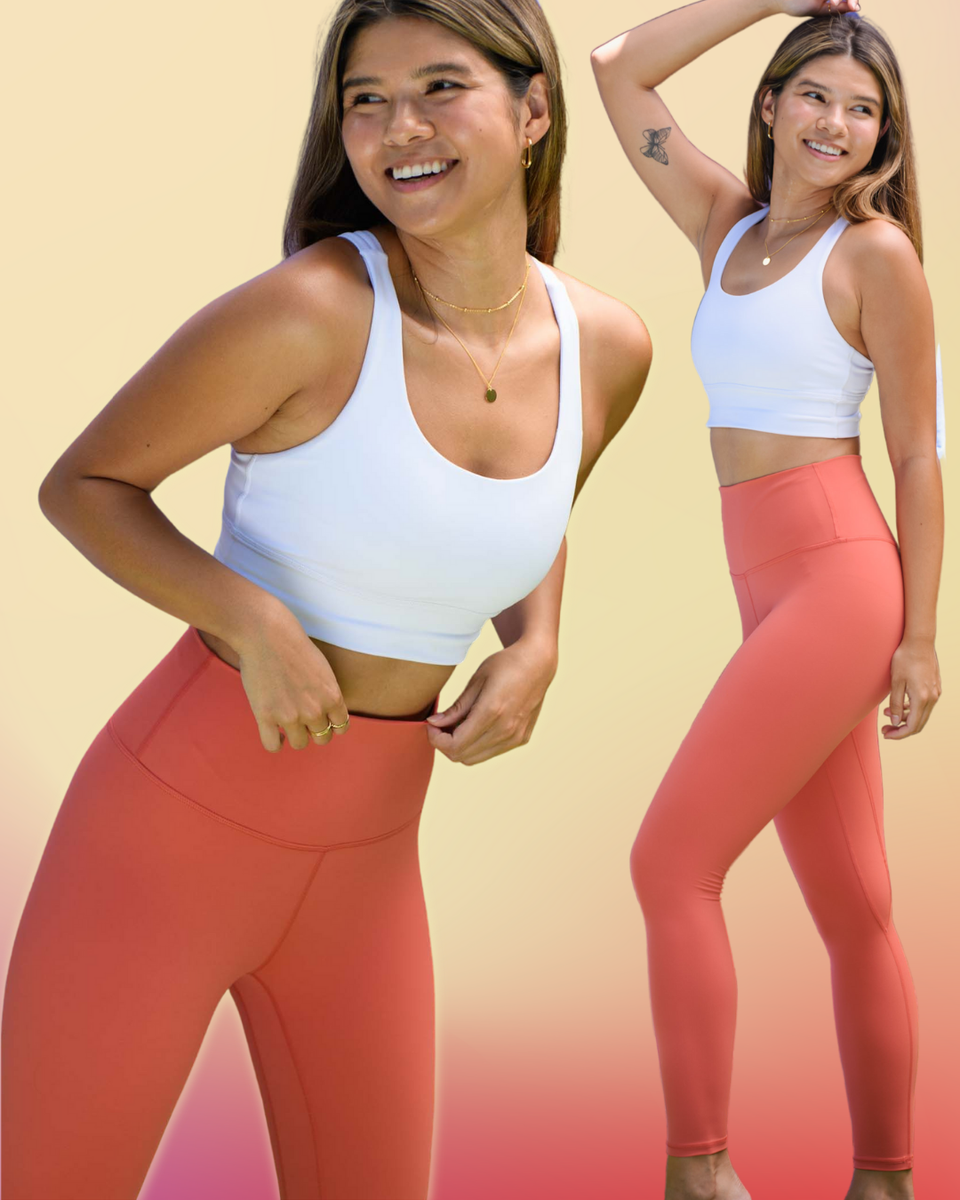 DARE TO BARE TIGHTS IN DEEP CORAL