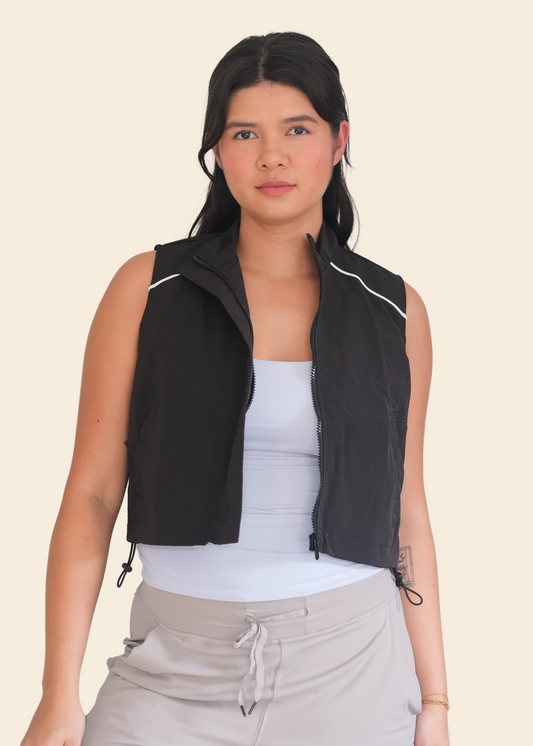 TRACK VEST IN BLACK