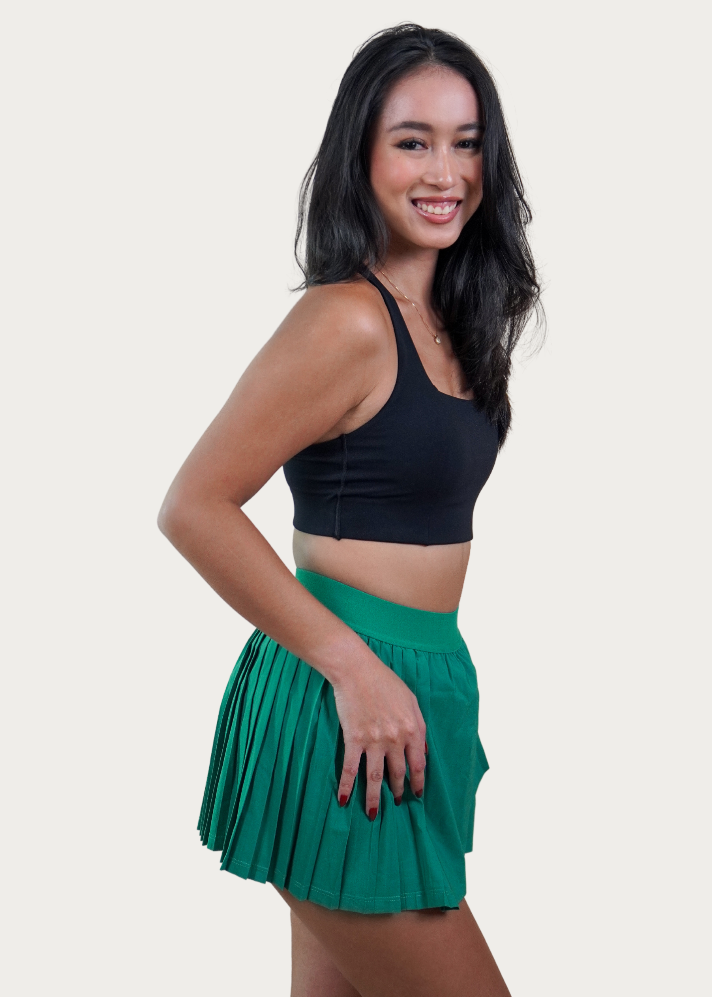 VARSITY SKIRT IN ALOE