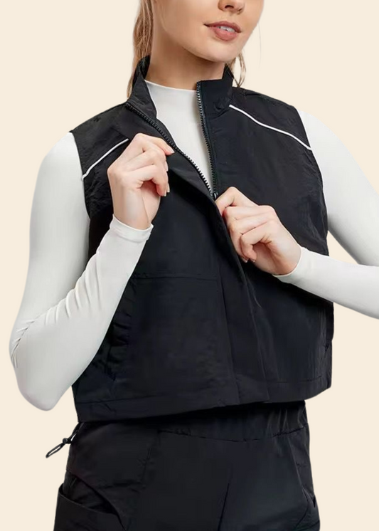 TRACK VEST IN BLACK