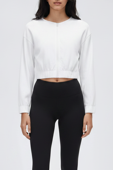 Micro Pleats Zip Up