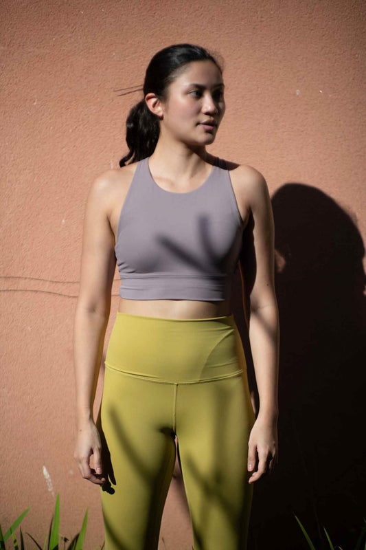 ECLIPSE CROP BRA IN DUSTY PURPLE