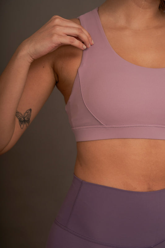 GET MOVING TECH BRA IN THISTLE